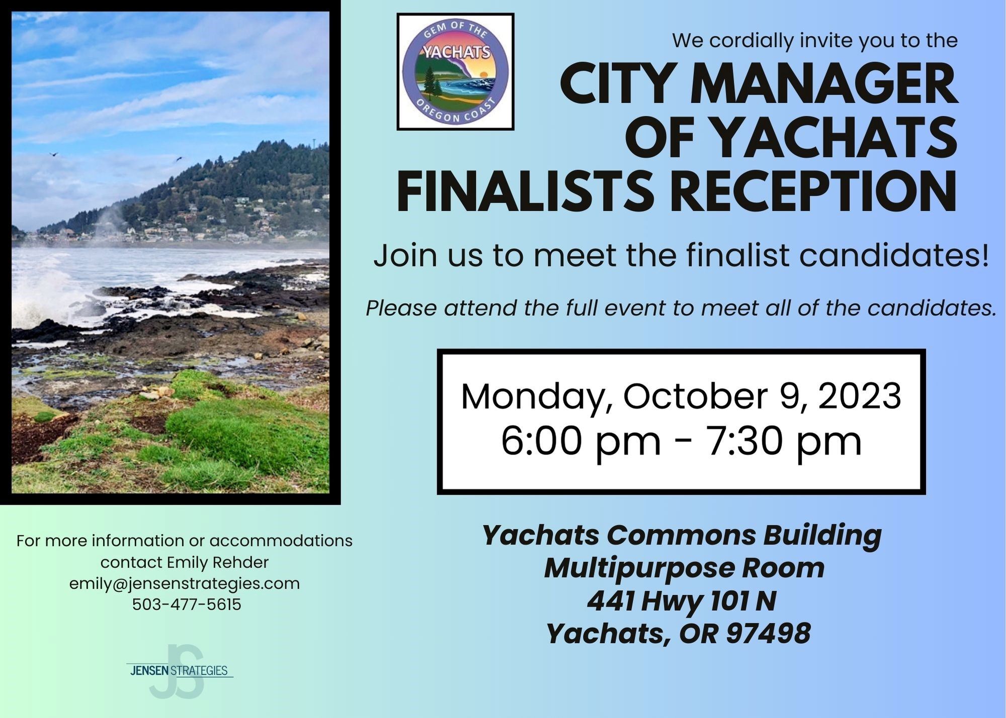 City Manager Finalists Reception October 9